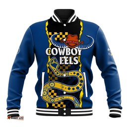 Custom Text And Number NRL Combine Cowboys and Parra Eels Baseball Jacket Sporty Style