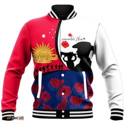 Vibe Hoodie Clothing - Australia Anzac Day Soldier Blowing Trumpet Baseball Jacket