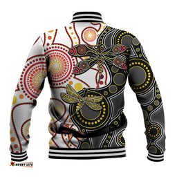 Aboriginal Dragonfly Baseball Jacket White Style