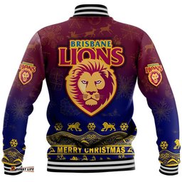 Brisbane Unique Lions Winter Season Baseball Jacket Lions Merry Christmas