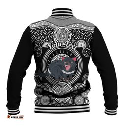 Personalised Australian Astrology Baseball Jacket Aboriginal Tasmania Devil Zodiac Sign