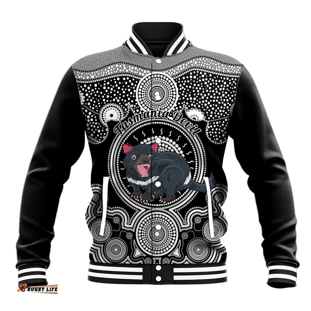 Personalised Australian Astrology Baseball Jacket Aboriginal Tasmania Devil Zodiac Sign