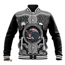 Personalised Australian Astrology Baseball Jacket Aboriginal Tasmania Devil Zodiac Sign