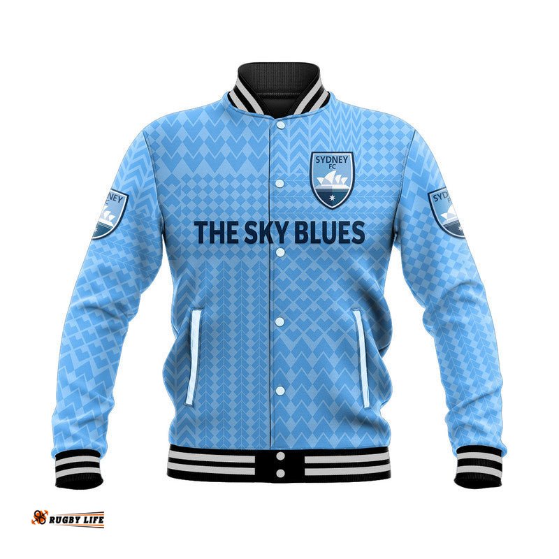 Custom Personalised Sydney The Sky Blues Baseball Jacket Soccer Club Original Style - Blue