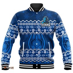 Custom Personalised Titans Aboriginal Gold Coast Christmas Vibe Baseball Jacket