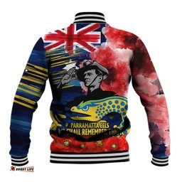 ANZAC Eels Rugby Baseball Jacket We Shall Remember