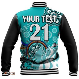 Custom Personalised Brisbane Heat Baseball Jacket Cricket Indigenous Aboriginal Lizard Version