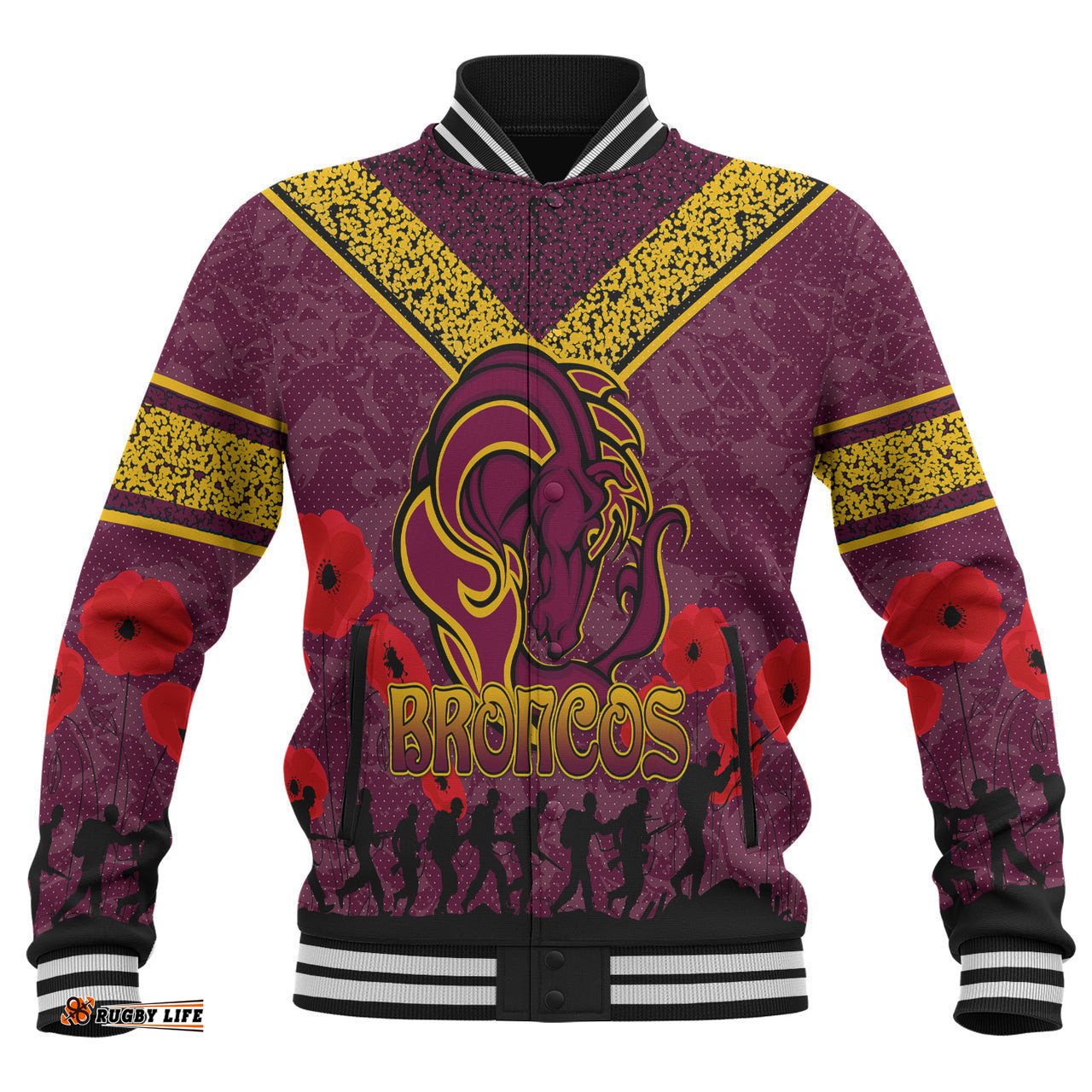 Broncos Rugby Baseball Jacket - Custom Anzac Broncos Jacket
