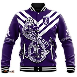 Dockers Football Baseball Jacket Fremantle Anchor Mix Aboriginal Pattern Dynamic Style