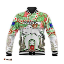 Custom Personalised Rabbitohs Torres Strait Islanders Mix Aboriginal Baseball Jacket