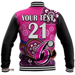 Custom Personalised Sydney Sixers Baseball Jacket Cricket Indigenous Aboriginal Lizard Version
