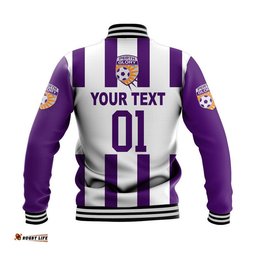 Custom Personalised Perth Glory Baseball Jacket Soccer Club Original Style - White