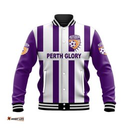 Custom Personalised Perth Glory Baseball Jacket Soccer Club Original Style - White