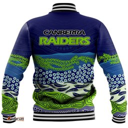 Canberra The Green Machine Raiders Boomerang Indigenous Baseball Jacket