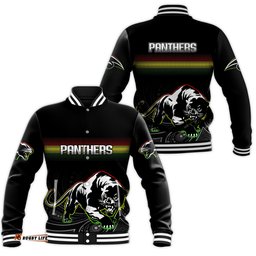 Black Panthers Rugby League Aboriginal Baseball Jacket