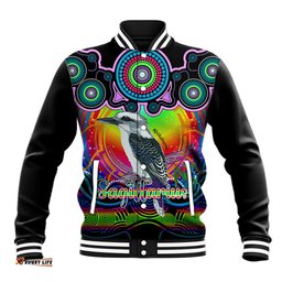 Personalised Australia Sagittarius Kookaburra Zodiac Baseball Jacket Auz Astrology Aboriginal - Rainbow