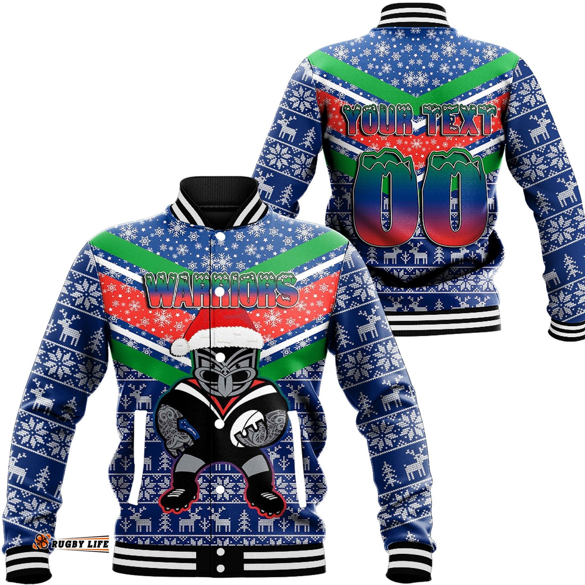 Vibe Hoodie Clothing - New Zealand Warriors Christmas Baseball Jackets