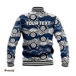 Custom Personalised Geelong Cats Baseball Jacket Aboriginal Version
