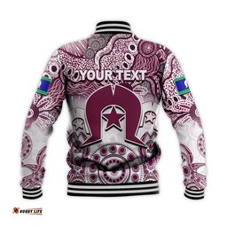 Custom Personalised Sea Eagles Torres Strait Islanders Mix Aboriginal Baseball Jacket