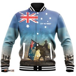 Vibe Hoodie Clothing - Anzac Lest We Forget The Light Horse Baseball Jacket