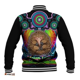 Personalised Australia Virgo Echidna Zodiac Baseball Jacket Auz Astrology Aboriginal - Rainbow