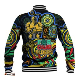 Titans Rugby Aboriginal Art Baseball Jacket NAIDOC Indigenous Tribal