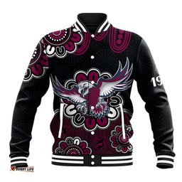 NRL Manly Warringah Sea Eagles Rugby 1946 Aboriginal Baseball Jacket