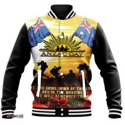 Vibe Hoodie Clothing - Anzac Day Soldier Going Down of The Sun Baseball Jacket