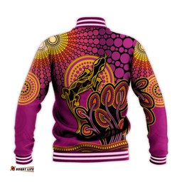 Aboriginal Lizard Baseball Jacket Tree On The Hill Sunshine