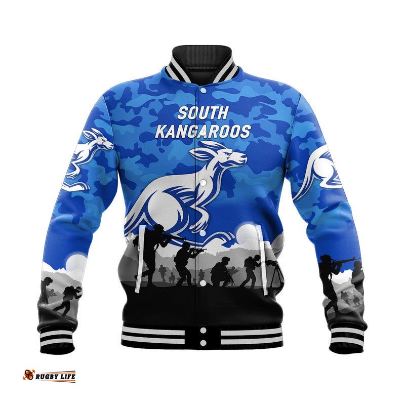 Custom Personalised South Alice Football Club Kangaroos ANZAC Baseball Jacket Simple Style
