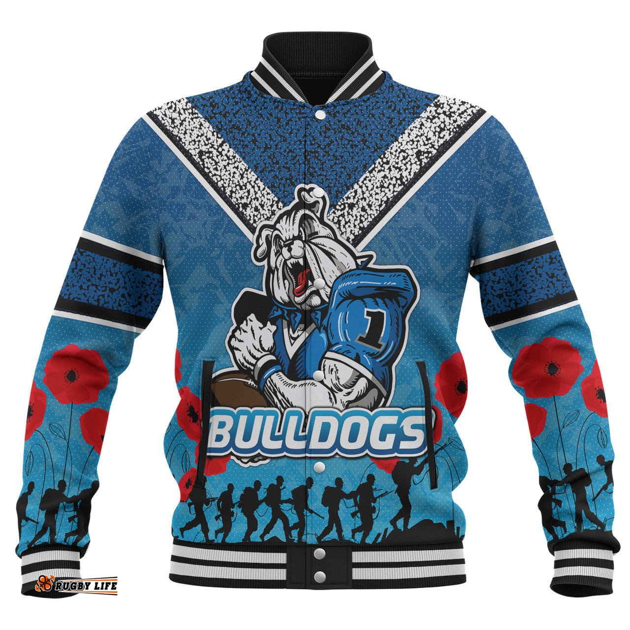 Bulldogs Rugby Baseball Jacket - Custom Anzac Bulldogs Jacket