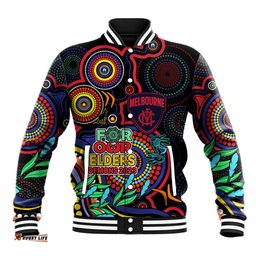 Demons Football Aboriginal Art Baseball Jacket NAIDOC Indigenous Tribal