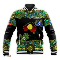 Naidoc Heal Country Baseball Jacket Map Australia