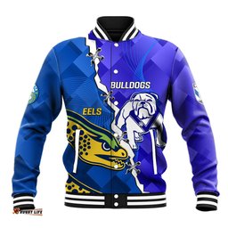 Personalised Bulldogs Mix Parramatta Eels Rugby Baseball Jacket Sporty Version