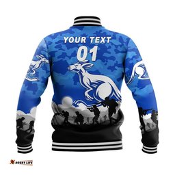 Custom Personalised North Melbourne Kangaroos ANZAC Baseball Jacket Simple Style