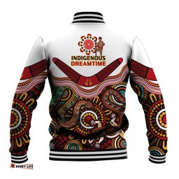Australia Indigenous Rugby Baseball Jacket All Stars Aussie Snake And Lizard