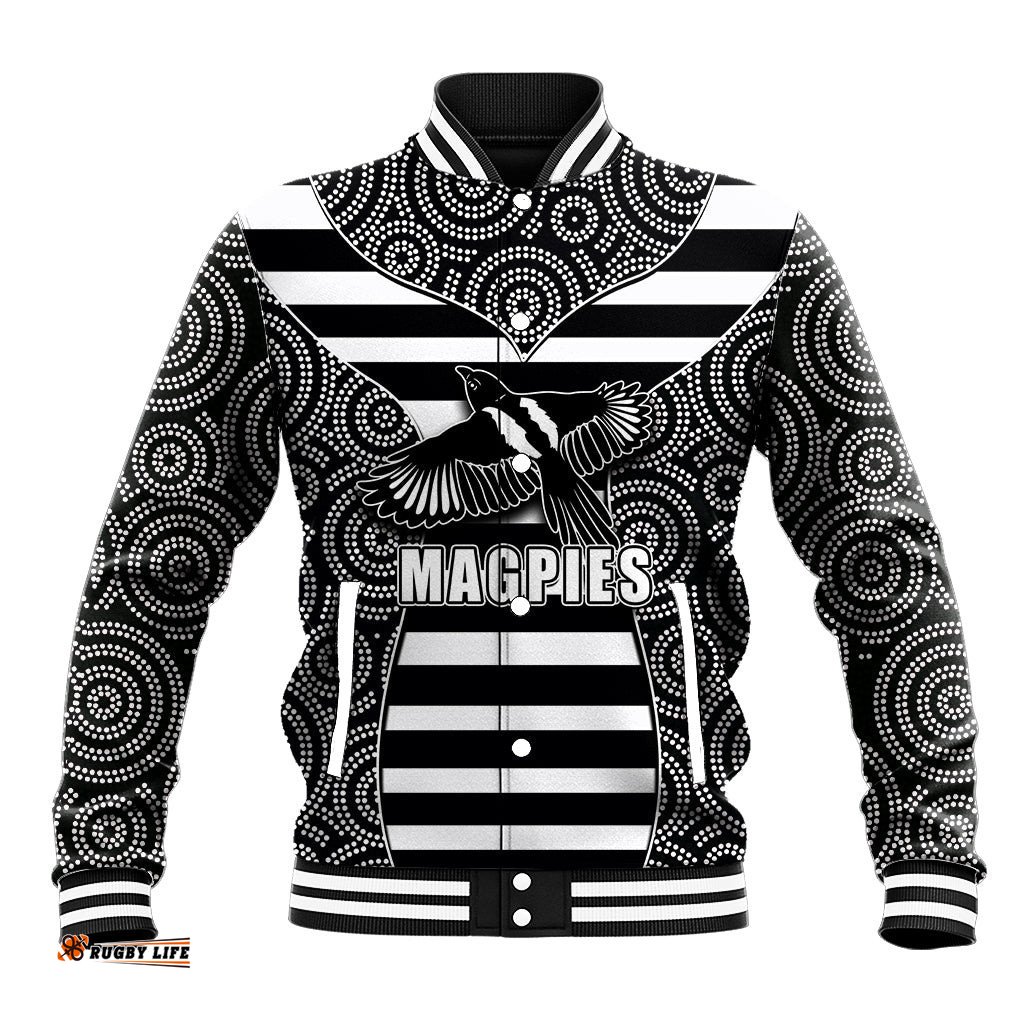 AFL - Magpies Baseball Jacket Mix Dot Aboriginal