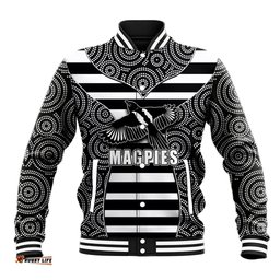 AFL - Magpies Baseball Jacket Mix Dot Aboriginal