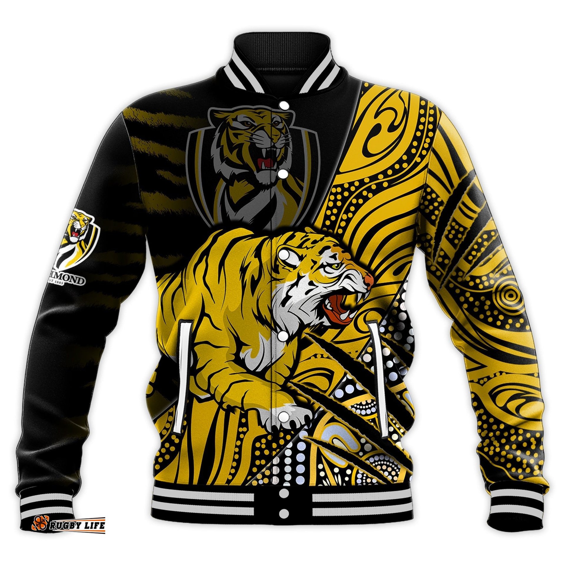 Richmond Football Baseball Jacket Aboriginal Go The Tigers Premiers