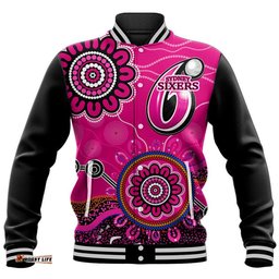 Custom Personalised Sydney Sixers Baseball Jacket Cricket Indigenous Aboriginal
