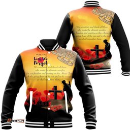 Vibe Hoodie Clothing - Anzac Day We Shall Remember Them Baseball Jacket