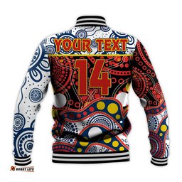 Custom Text And Number Roosters Rugby Baseball Jacket Easts 1908 Aboriginal Artsy Premiers