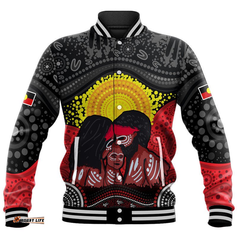Custom Personalised Australia Indigenous Aboriginal Family Baseball Jacket