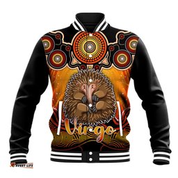 Personalised Australia Virgo Echidna Zodiac Baseball Jacket Auz Astrology Aboriginal - Red