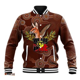 We Are One Koori and Australia Baseball Jacket Aboriginal Pattern DT02
