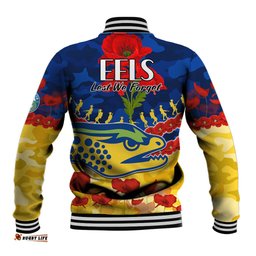 Eels Rugby ANZAC Baseball Jacket Lest We Forget