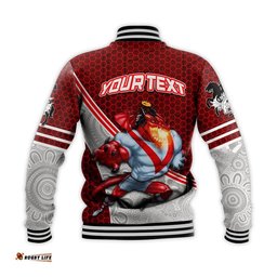 Custom Personalised Dragons Rugby Baseball Jacket Mix Aboriginal Simple