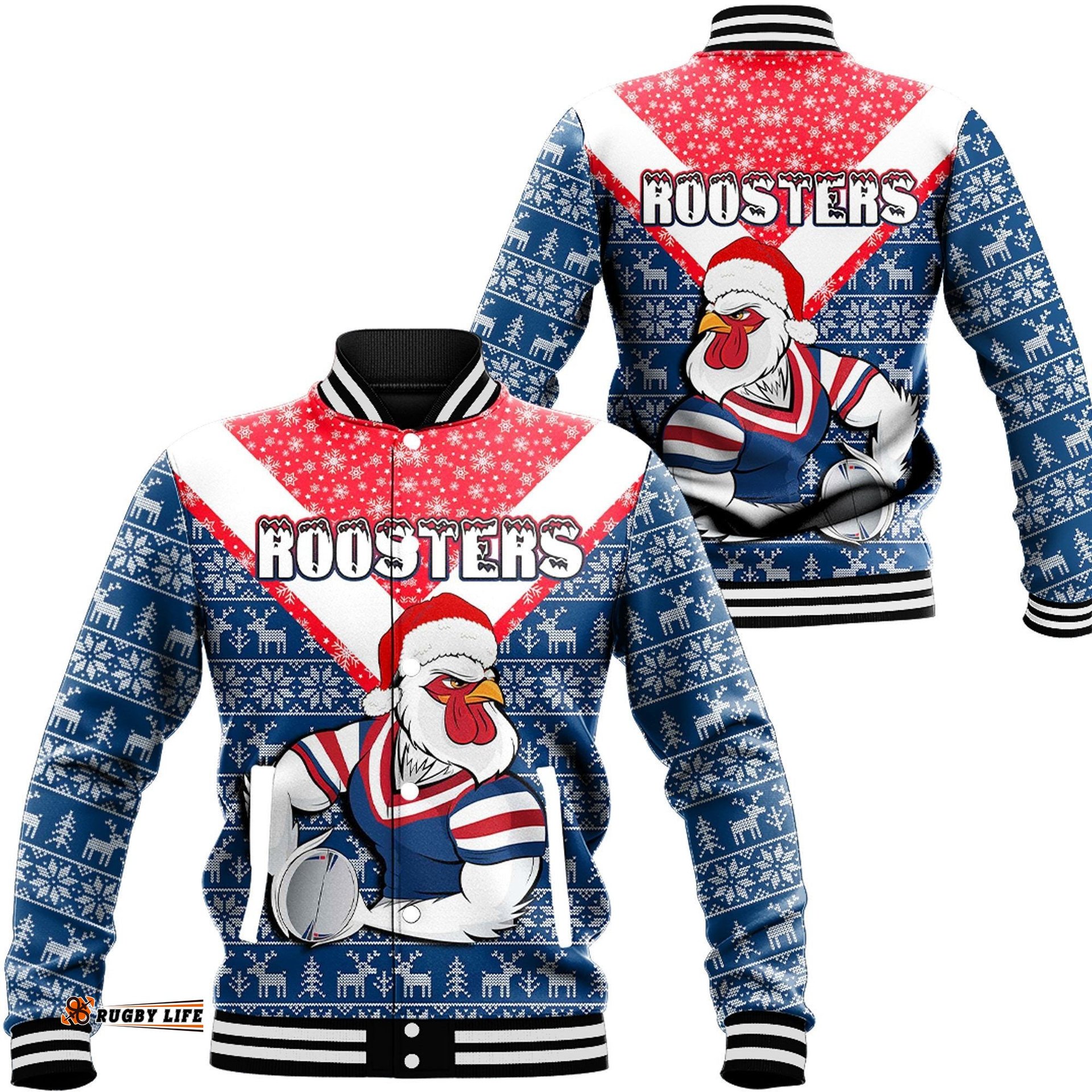 Vibe Hoodie Clothing - Sydney Roosters Christmas Baseball Jackets