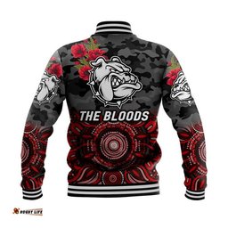 West Football Club Alice Springs ANZAC Baseball Jacket The Bloods Indigenous Vibes - Black