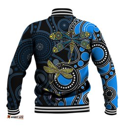 Aboriginal Dragonfly Baseball Jacket Blue Style